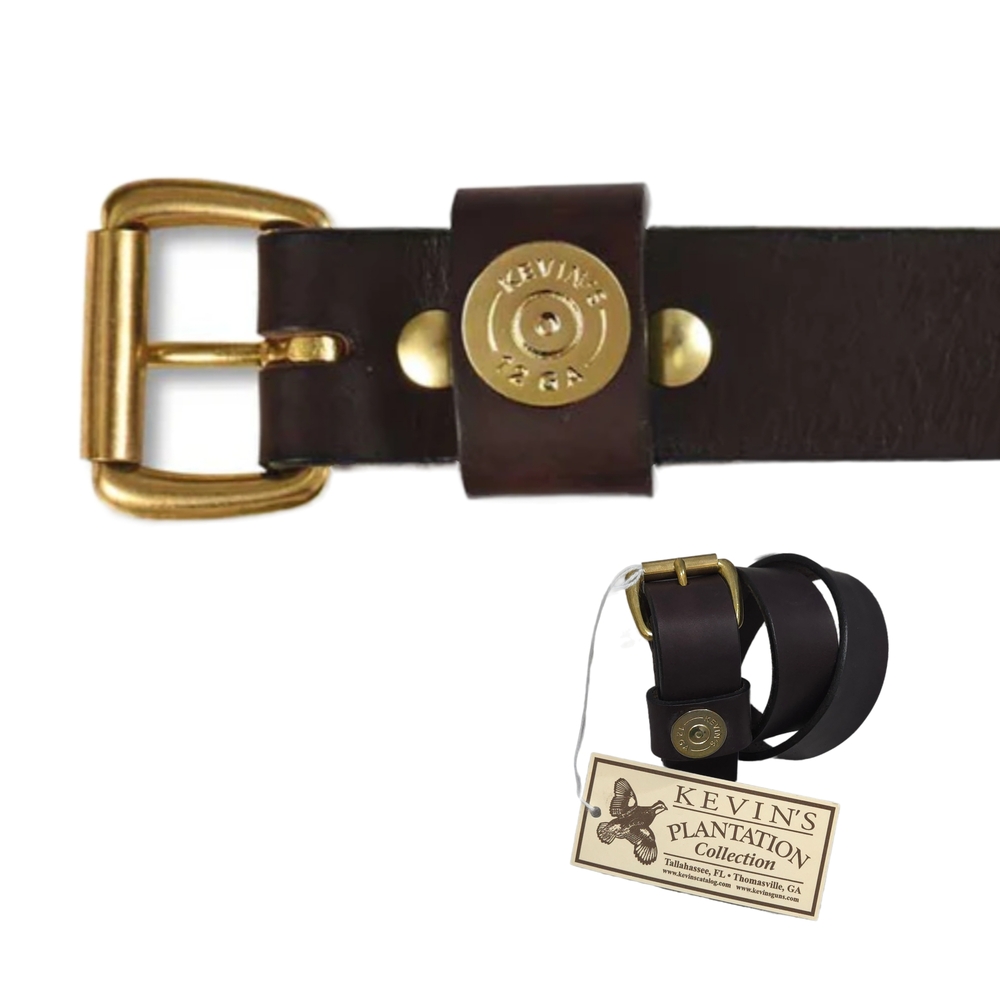 NWT KEVIN'S Genuine Bridle Leather Single Shotshell Plantation Belt